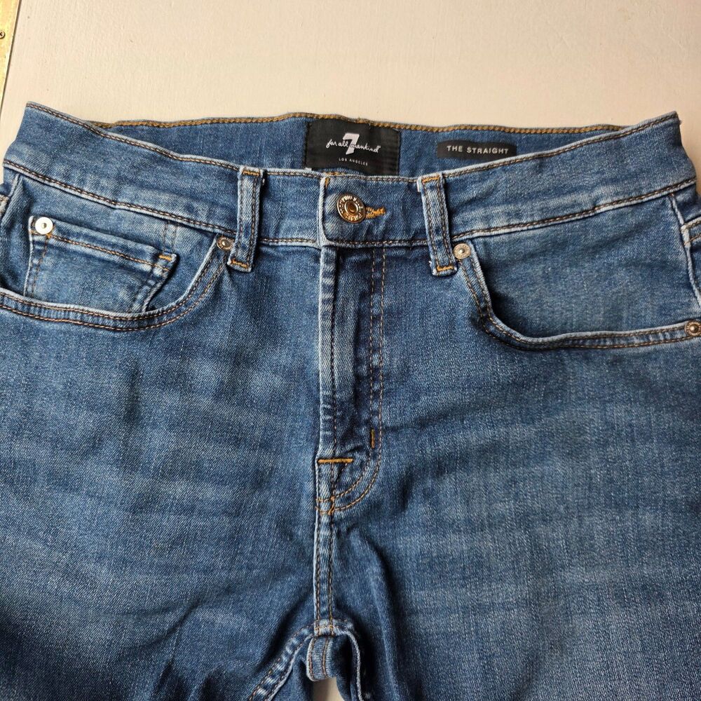 7 For All Mankind Jeans Womens 31 Straight Stretch Denim Classic Basic Comfy